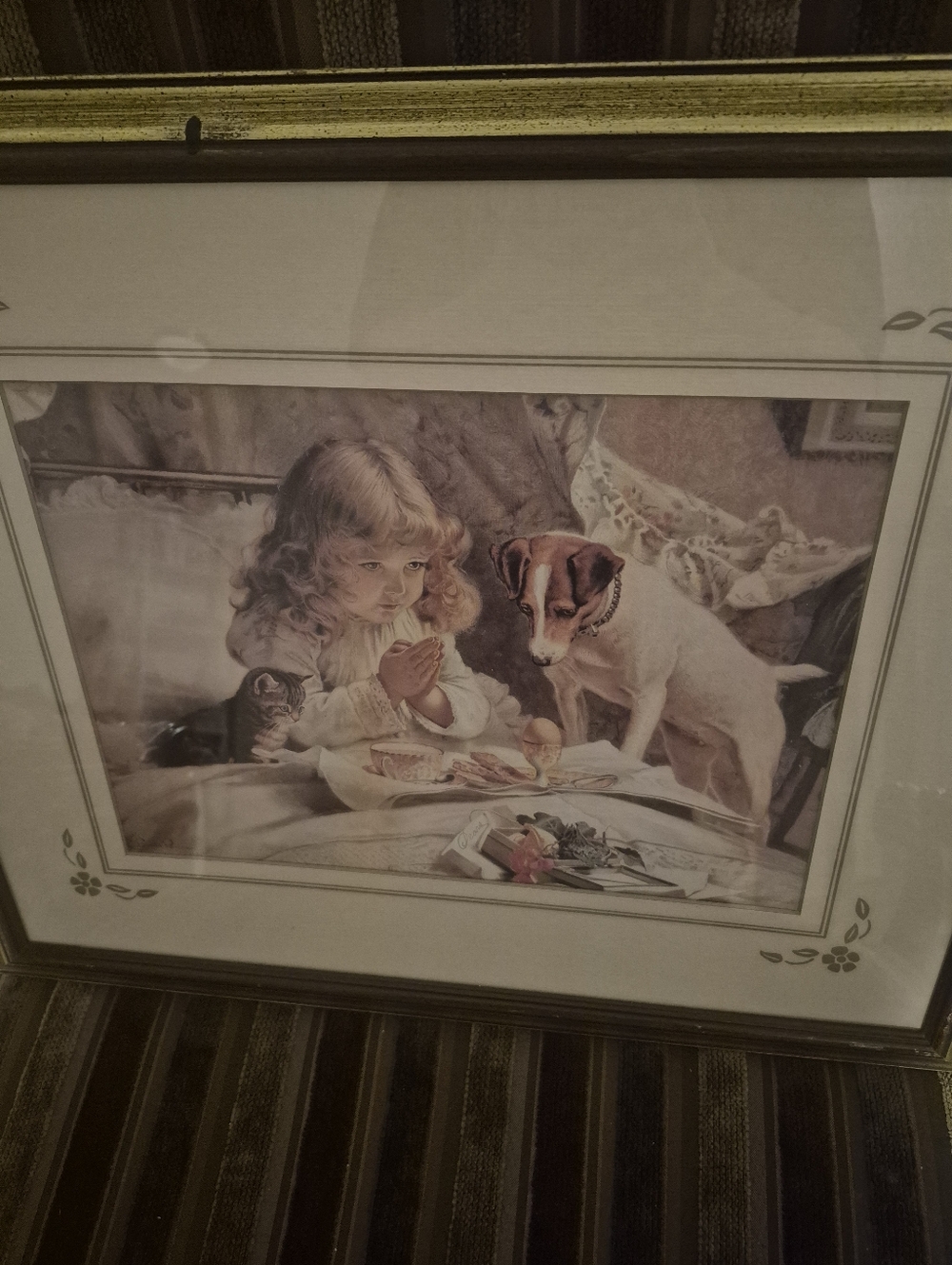 Suspense Framed Mounted Vintage Print Charles Burton Barber